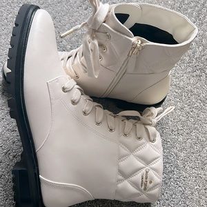 Brand New -Never Worn White Kate Spade hiking boots.